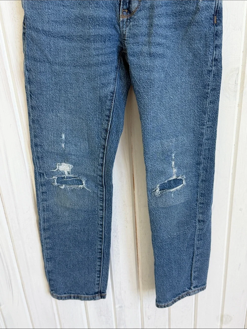 Old Navy Boys Blue Slim Jeans with Knee Distress